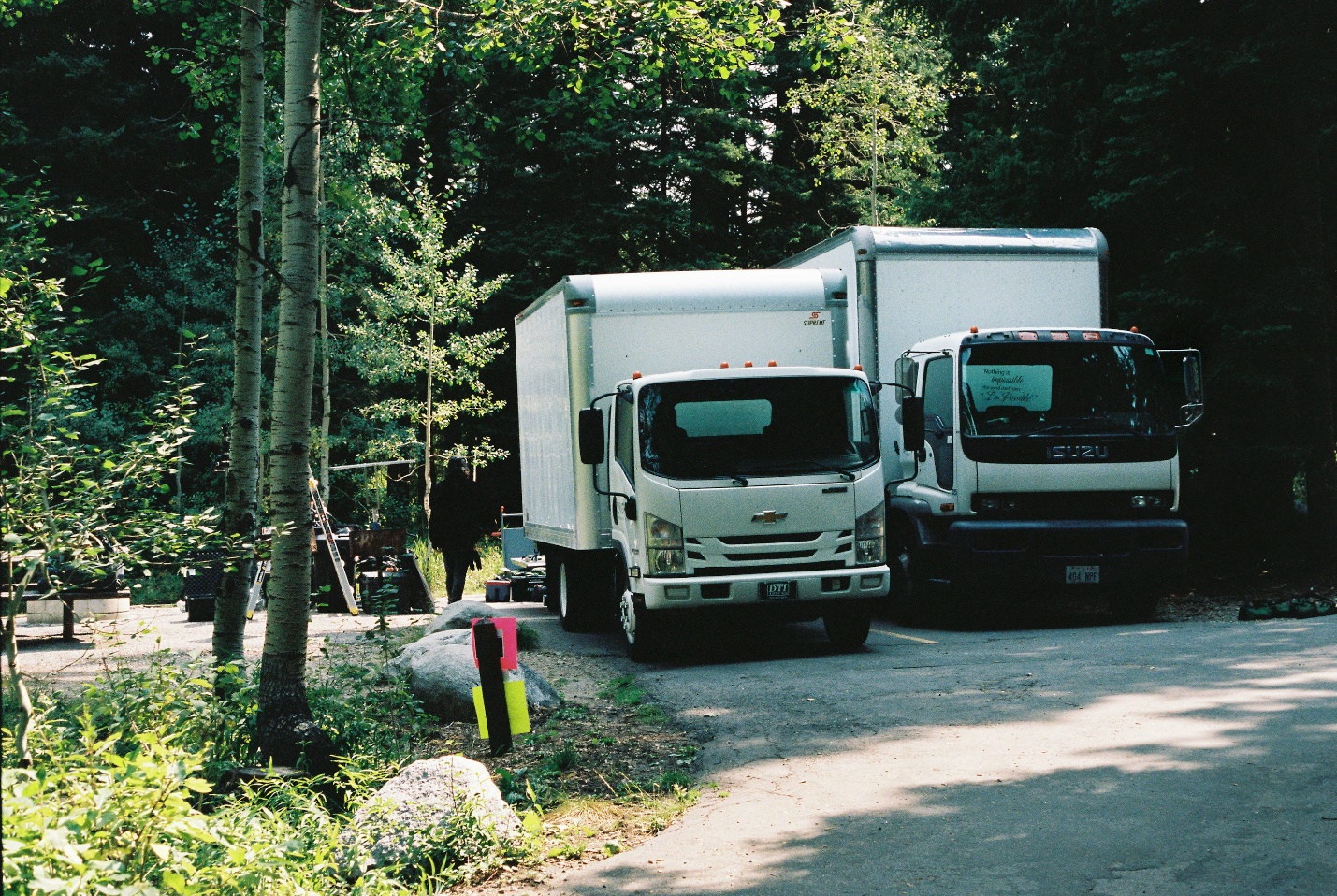 Two trucks on a road