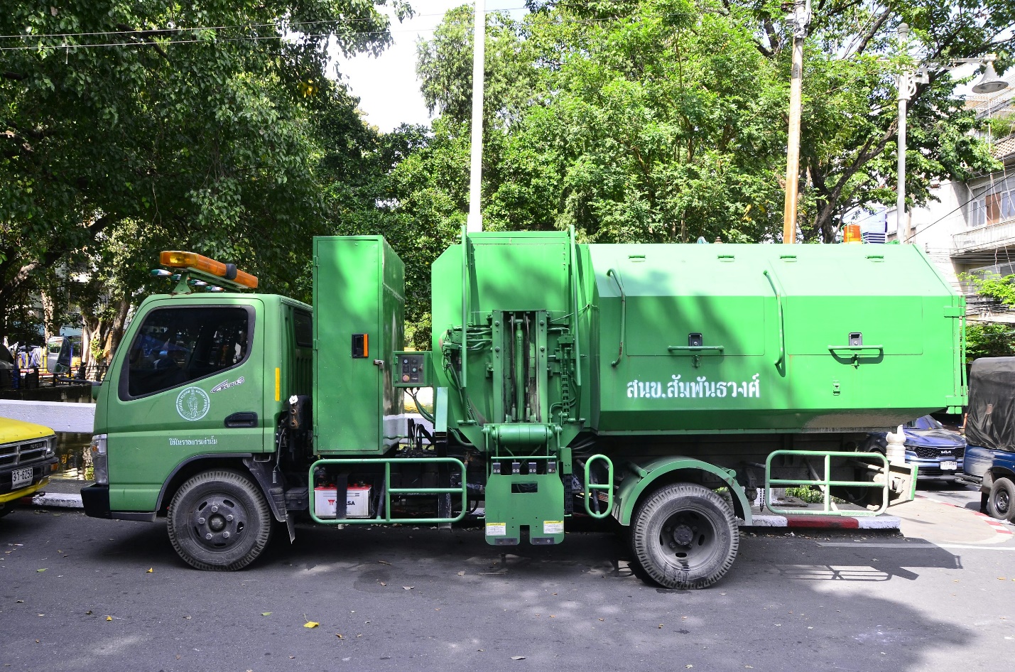 A vocational truck ready for operations
