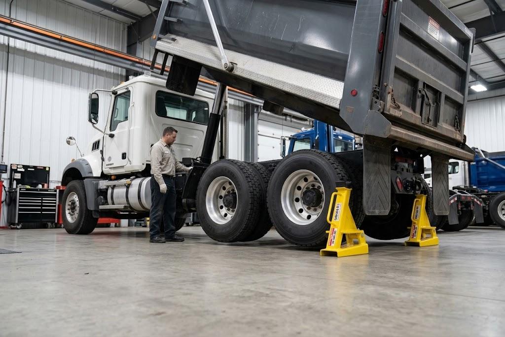 BedLock truck bed safety support for raised dump beds.